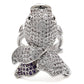 MA1W085 - Rhodium Brass Ring with AAA Grade CZ  in Multi Color