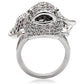 MA1W085 - Rhodium Brass Ring with AAA Grade CZ  in Multi Color