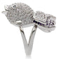 MA1W085 - Rhodium Brass Ring with AAA Grade CZ  in Multi Color