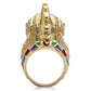 MA1W087 - Gold Brass Ring with AAA Grade CZ  in Multi Color