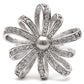 MA1W093 - Rhodium Brass Ring with Synthetic Pearl in Gray