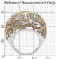 MA1W095 - Reverse Two-Tone Brass Ring with AAA Grade CZ  in Topaz