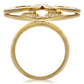 MA1W096 - Matte Gold Brass Ring with AAA Grade CZ  in Multi Color