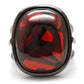 MA1W100 - Ruthenium Brass Ring with AAA Grade CZ  in Garnet