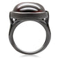 MA1W100 - Ruthenium Brass Ring with AAA Grade CZ  in Garnet
