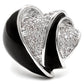 MA1W105 - Rhodium Brass Ring with AAA Grade CZ  in Clear