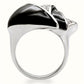 MA1W105 - Rhodium Brass Ring with AAA Grade CZ  in Clear