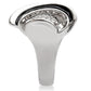MA1W105 - Rhodium Brass Ring with AAA Grade CZ  in Clear
