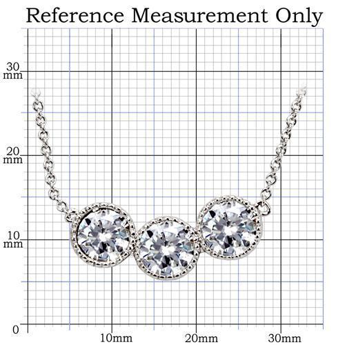 MA1W111 - Rhodium Brass Chain Pendant with AAA Grade CZ  in Clear
