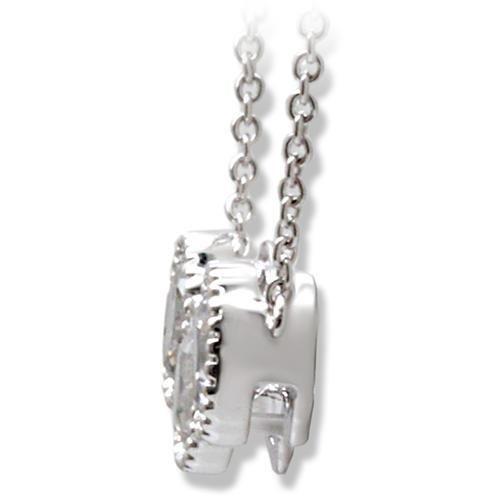 MA1W111 - Rhodium Brass Chain Pendant with AAA Grade CZ  in Clear