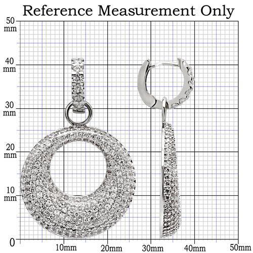 MA1W119 - Rhodium Brass Earrings with AAA Grade CZ  in Clear
