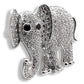 MA1W125 - Imitation Rhodium Brass Brooches with AAA Grade CZ  in Black Diamond