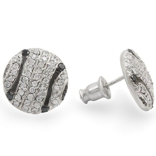 MA22213 - Special Color 925 Sterling Silver Earrings with AAA Grade CZ  in Jet
