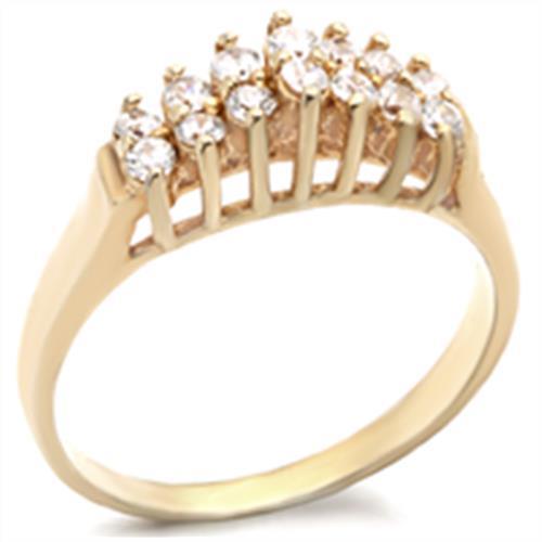 MA2W004 Gold Brass Ring with AAA Grade CZ in Clear