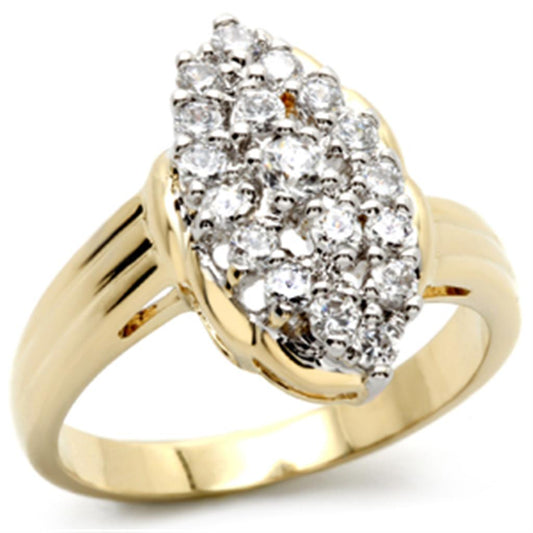 MA2W032 Gold+Rhodium Brass Ring with AAA Grade CZ in Clear