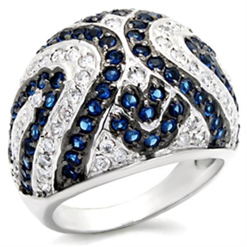 MA31118 - Rhodium + Ruthenium 925 Sterling Silver Ring with Synthetic Spinel in Montana