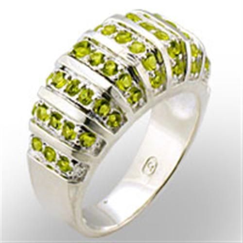 MA31814 - High-Polished 925 Sterling Silver Ring with Synthetic Spinel in Peridot