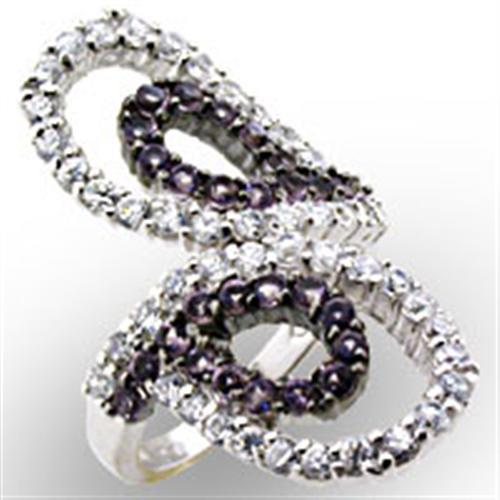 MA32518 - High-Polished 925 Sterling Silver Ring with AAA Grade CZ  in Amethyst