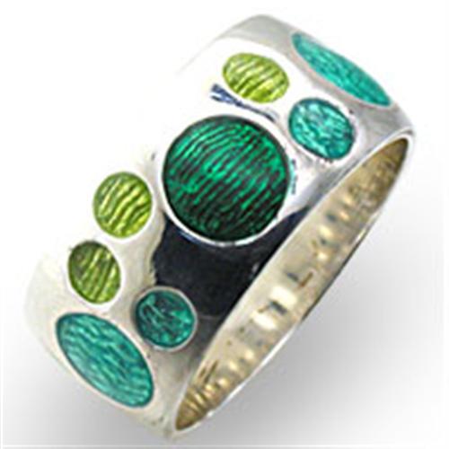 MA33904 - High-Polished 925 Sterling Silver Ring with Epoxy  in Multi Color