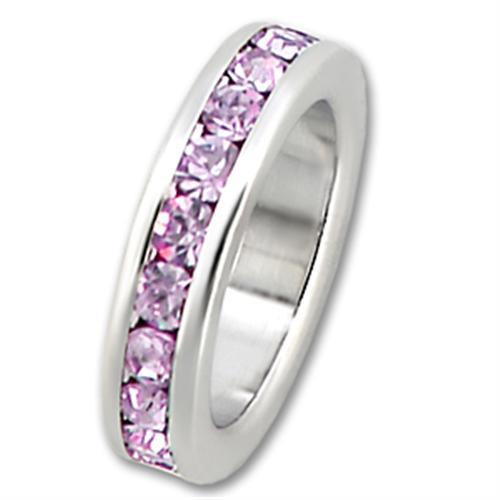 MA35018 High-Polished 925 Sterling Silver Pendant with Top Grade Crystal in Light Amethyst