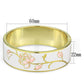 MA3W1017 - Gold White Metal Bangle with Epoxy  in White