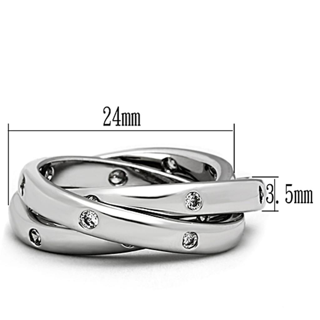 MA3W101 Rhodium Brass Ring with AAA Grade CZ in Clear