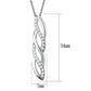 MA3W1020 - Rhodium Brass Chain Pendant with AAA Grade CZ  in Clear