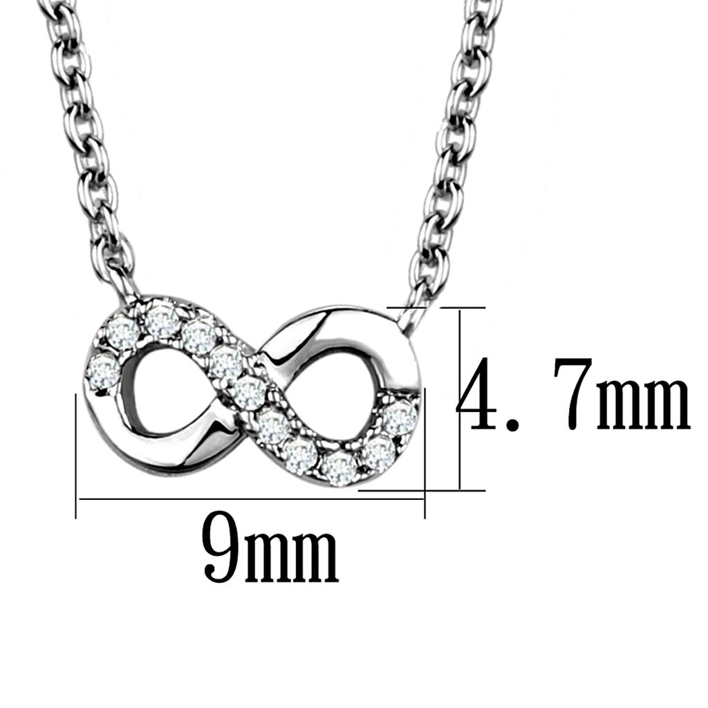 MA3W1022 - Rhodium Brass Chain Pendant with AAA Grade CZ  in Clear
