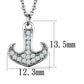 MA3W1035 - Rhodium Brass Chain Pendant with AAA Grade CZ  in Clear