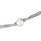 MA3W1041 - Rhodium Brass Bracelet with Synthetic Pearl in White