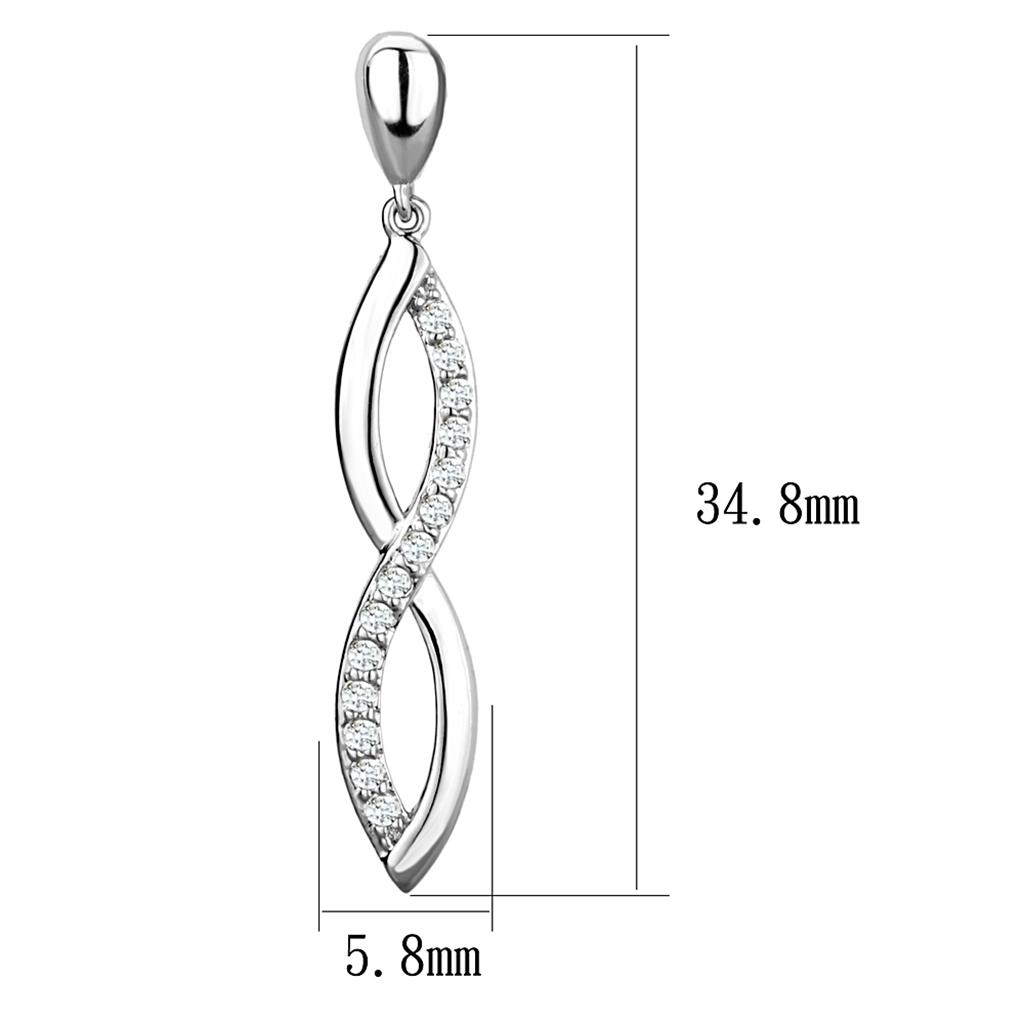 MA3W1045 - Rhodium Brass Earrings with AAA Grade CZ  in Clear