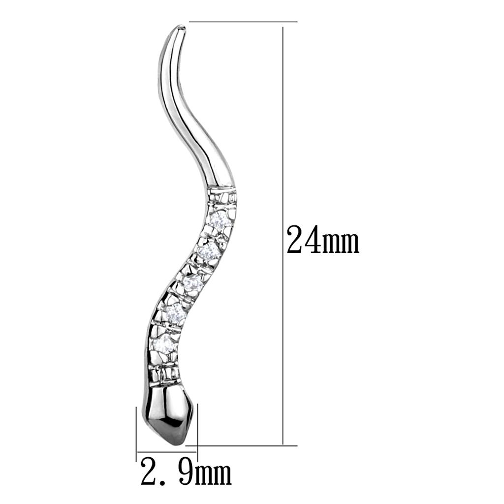 MA3W1051 - Rhodium Brass Earrings with AAA Grade CZ  in Clear