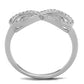 MA3W1068 - Rhodium Brass Ring with AAA Grade CZ  in Clear