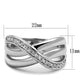 MA3W1071 - Rhodium Brass Ring with AAA Grade CZ  in Clear