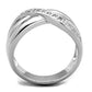 MA3W1071 - Rhodium Brass Ring with AAA Grade CZ  in Clear