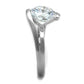 MA3W1072 - Rhodium Brass Ring with AAA Grade CZ  in Clear