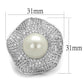 MA3W1080 - Rhodium Brass Ring with Synthetic Pearl in White