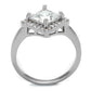 MA3W1083 - Rhodium Brass Ring with AAA Grade CZ  in Clear