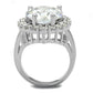 MA3W1084 - Rhodium Brass Ring with AAA Grade CZ  in Clear
