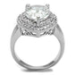 MA3W1085 - Rhodium Brass Ring with AAA Grade CZ  in Clear