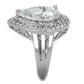 MA3W1085 - Rhodium Brass Ring with AAA Grade CZ  in Clear