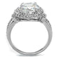 MA3W1087 - Rhodium Brass Ring with AAA Grade CZ  in Clear