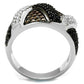 MA3W1088 - Rhodium + Ruthenium Brass Ring with AAA Grade CZ  in Multi Color