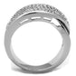 MA3W1089 - Rhodium + Ruthenium Brass Ring with AAA Grade CZ  in Black Diamond