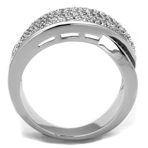 MA3W1089 - Rhodium + Ruthenium Brass Ring with AAA Grade CZ  in Black Diamond
