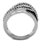 MA3W1090 - Rhodium + Ruthenium Brass Ring with AAA Grade CZ  in Black Diamond