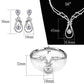 MA3W1095 - Rhodium Brass Jewelry Sets with AAA Grade CZ  in Clear