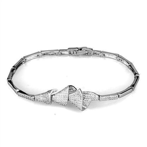 MA3W1096 - Rhodium Brass Jewelry Sets with AAA Grade CZ  in Clear