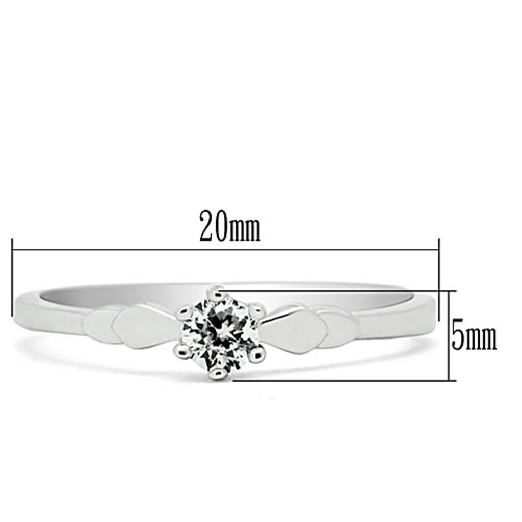 MA3W110 - Rhodium Brass Ring with AAA Grade CZ  in Clear