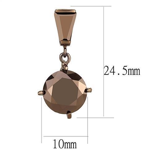 MA3W1133 - IP Coffee light Brass Earrings with AAA Grade CZ  in Light Coffee
